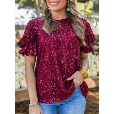 Красная туника с пайетками